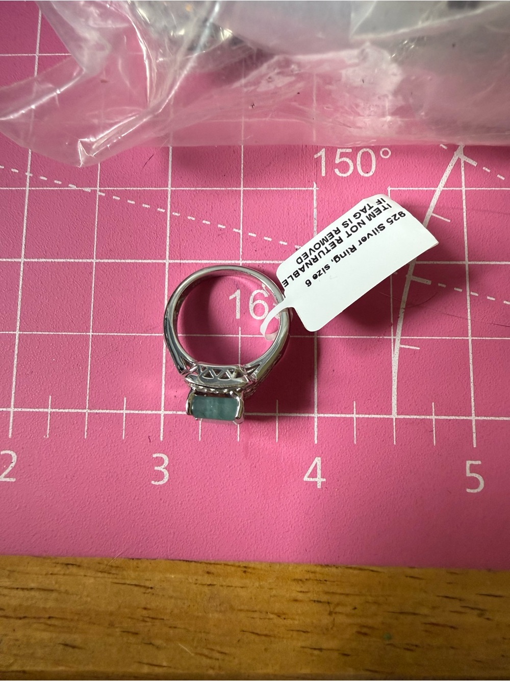 Premium Grandidierite & White Zircon 5 ctw Ring in Platinum Over Sterling Silver - Picture 9 of 10